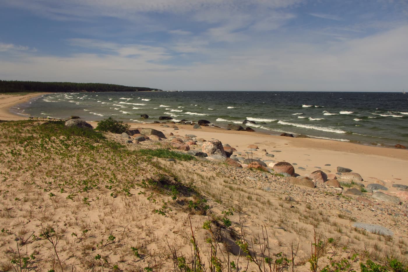 Dunes and waves on the coast of Naissaar