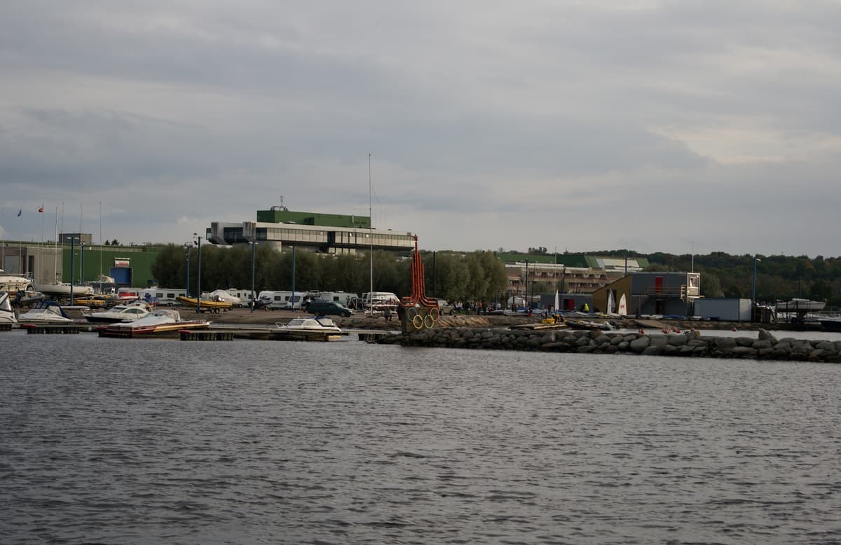 Boats in Pirita harbour in Tallinn at sunset